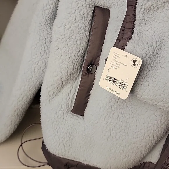 Free People Movement Cozy Ice Flow Blue Fleece Nylon Jacket - Picture 9 of 15